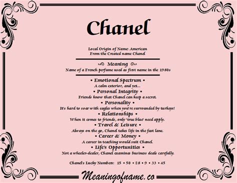 what does the name chanel mean|chanel name spelling.